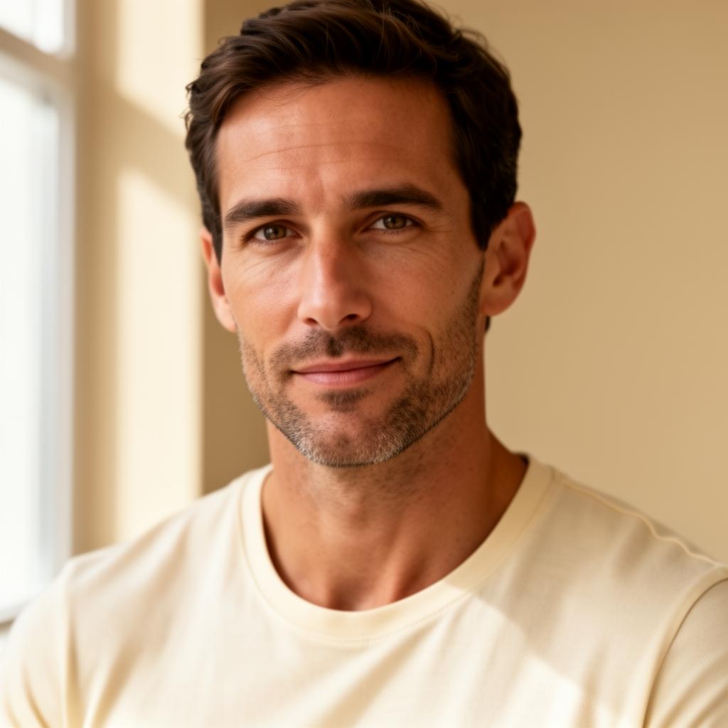 A calm, healthy adult representing the research profile journey